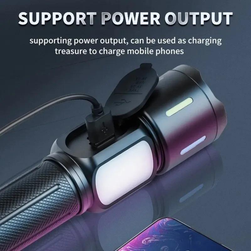 2026 New Waterproof LED Flashlight, Powerful USB Type-C Rechargeable  Flashlights with Magnet, Side Light, 9 Modes for Home Outdoor Emergency