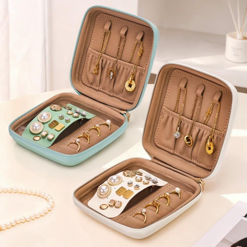 Large Capacity Portable Jewelry Organizer Leather Jewelry Storage Case Jewelry Display Box  Home