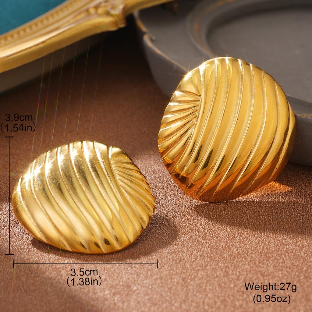 European and American stainless steel circle earrings, personalized high-end ins earrings, titanium steel earrings, contrasting color and