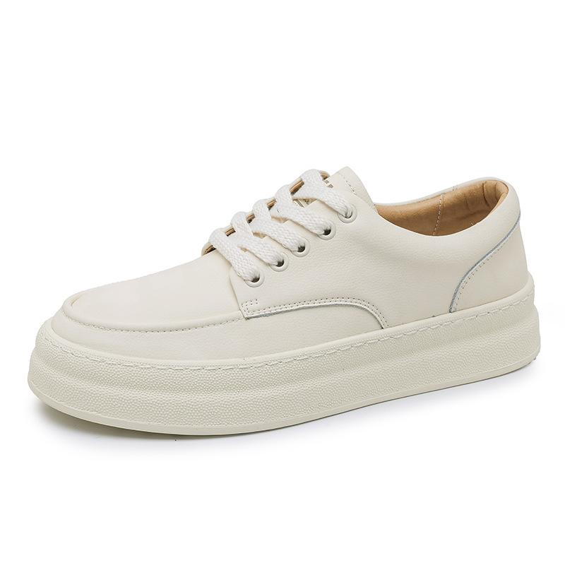 Board Shoes Men's 2025 Autumn and Winter New Thick-soled Fashion Casual Men's Shoes Genuine Leather One-pedal Lazy School Style Little White Shoes