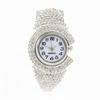 Women Elegant Bling Rhinestone Bangle Wrist Watch Metal Strap Quartz Analog Timepiece for Bridal Shower Gift Date Wear