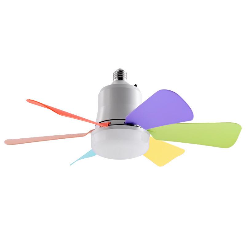 Silent Flower Pattern LED Ceiling Fan with E27 Base, Six Detachable Blades for Home, Bedroom, and Living Room.