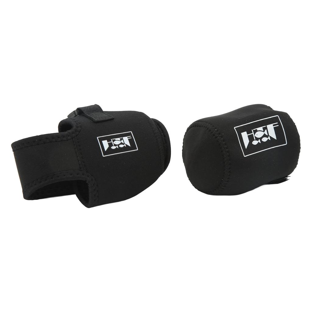 2 Stück Angelrollenabdeckung Neopren Stoßfest Elastische Angelrollentasche für Outdoor