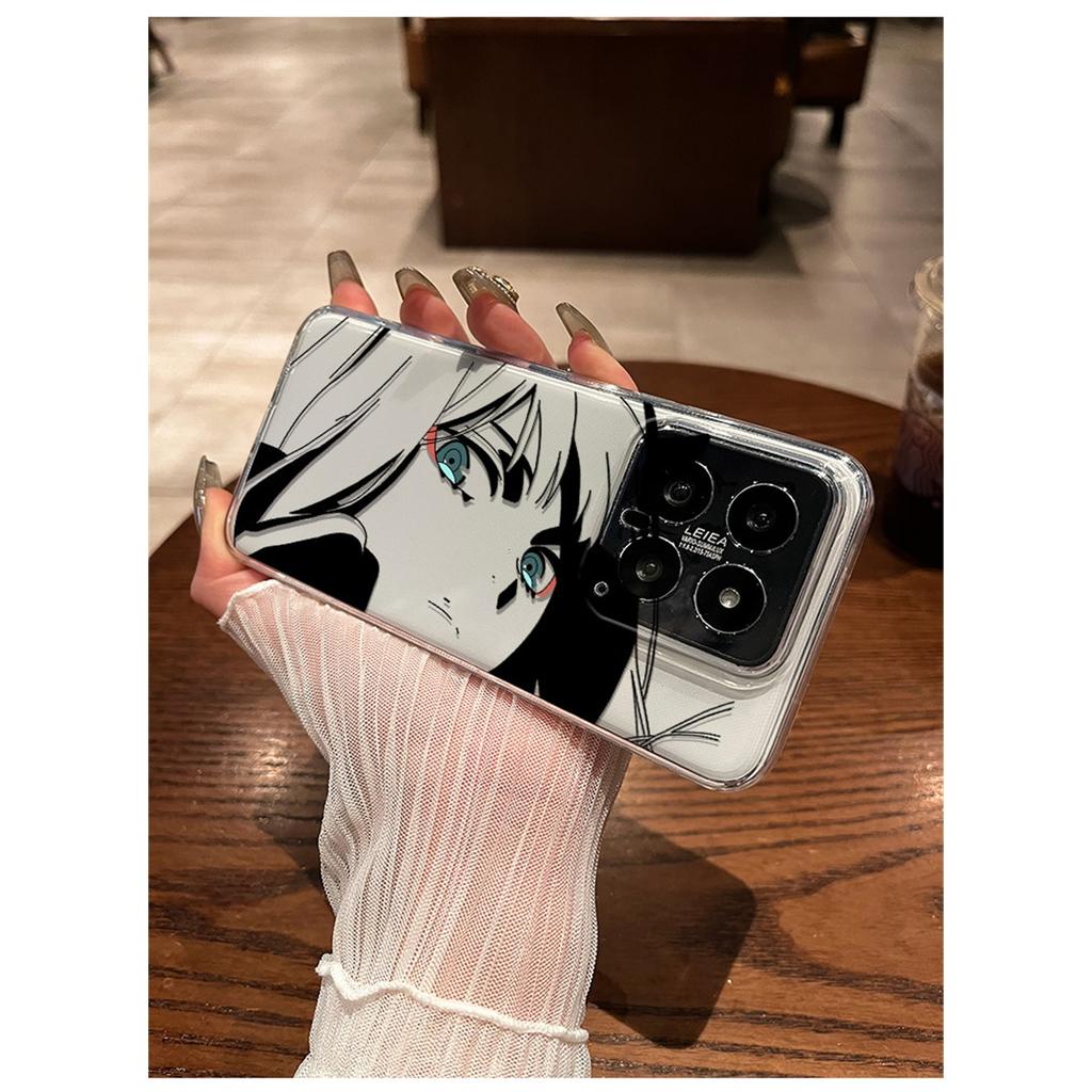 Anime Manga Eyes Line Art TPU Phone Case For IPhone 15 14 13 Pro Max & Samsung Galaxy S24 S23 Ultra, Clear Shockproof Protective Cover