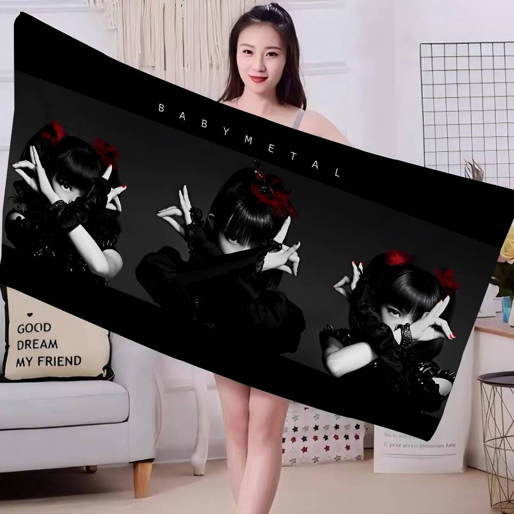 Classic Kawaii Metal Band B-Babymetal Microfiber Beach Towel Absorbent Quick Dry Soft Yoga Swimming Resort Mountain Towel