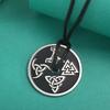 Dawapara Vegvisir Compass Necklace Double Sides Icelandic Strength Protection Amulet Stainless Steel Jewelry