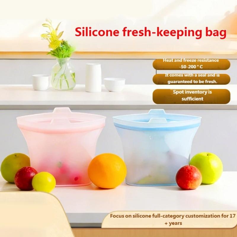 User Friendly Kitchen Storage Bags Made Of Premium Silicone With Airtight Seal Ideal For Leftovers Snacks Meal Preps