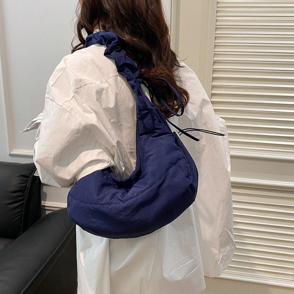 Nylon Pleated Hand Bag Korean Style Fashion Underarm Bag Casual INS Shoulder Bag Outdoor