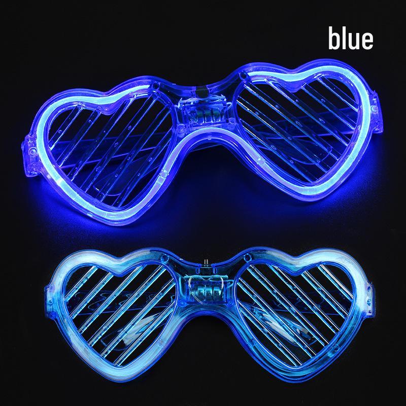 Heart-Shaped LED Glasses - Luminous Fluorescent Light-Up Toy for Kids and Events