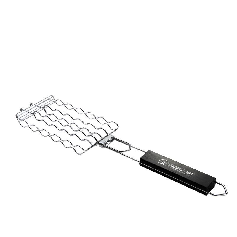 Stainless Steel BBQ Sausage Grill Net and Meat Clamps for Outdoor Cooking