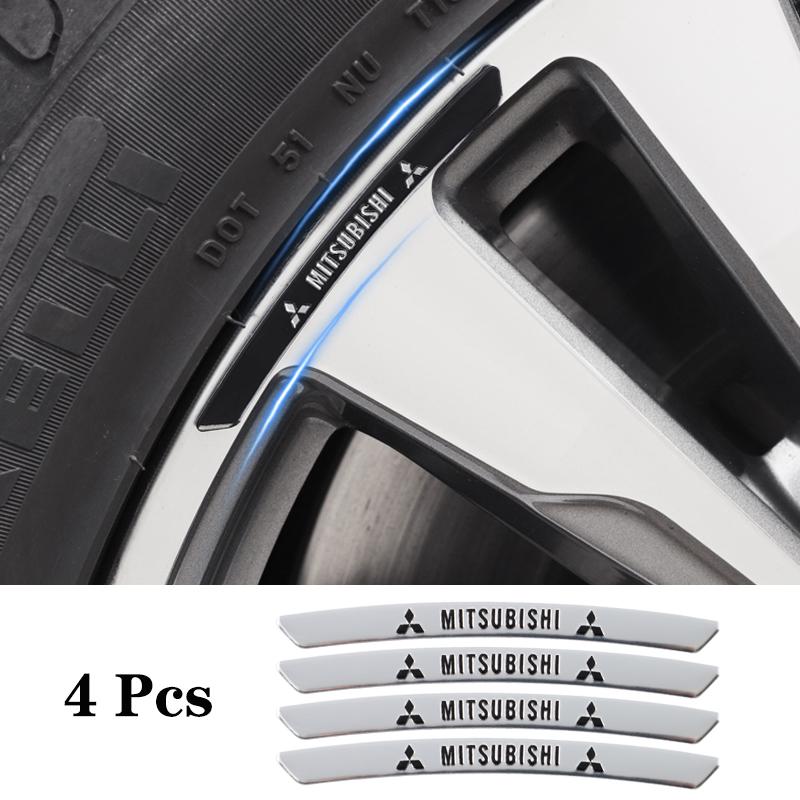 4pcs Aluminium Alloy Car Wheel Hub Stickers For Mitsubishi Ralliart Outlander ASX Lancer Lancer-Ex Competition Eclipse Expo