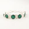 Green Onyx Gemstone 925 Sterling Silver Jewelry Handmade Adjustable Bracelet 9" RB-7-12