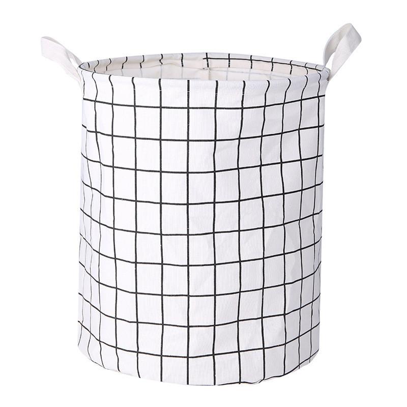 Collapsible Cotton Linen Laundry Basket With Handle For Clothes And Storage In Modern Home Decor