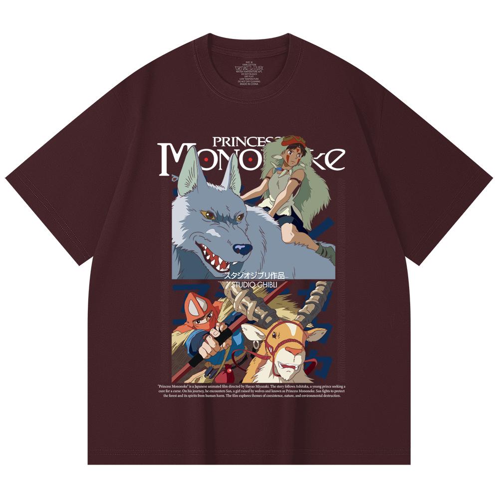 

230 Gsm 100% Cotton Ghibli V4 Princess Mononoke Print Unisex Heavy Cotton T Shirt 2XL