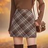 High-Waisted Wool Plaid Skirt: Plus and Petite Sizes, Slimming A-Line, Hip-Hugging Design