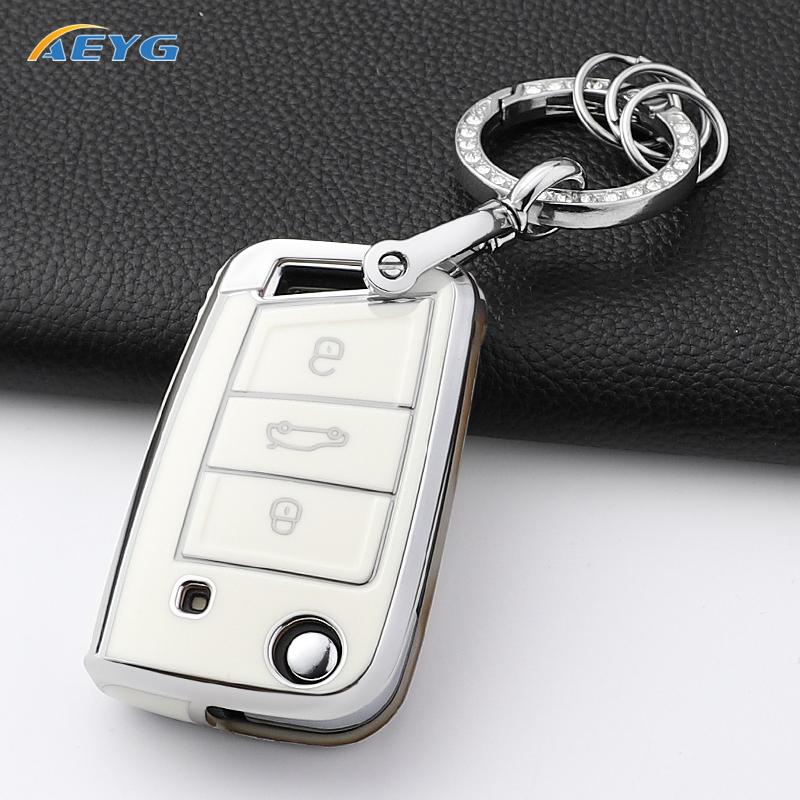 rldf3 For VW Volkswagen Golf 7 MK7 Tiguan MK2 For SEAT Ateca Leon FR 2 Ibiza For Skoda Octavia Car Key Case Cover Interior Accessories