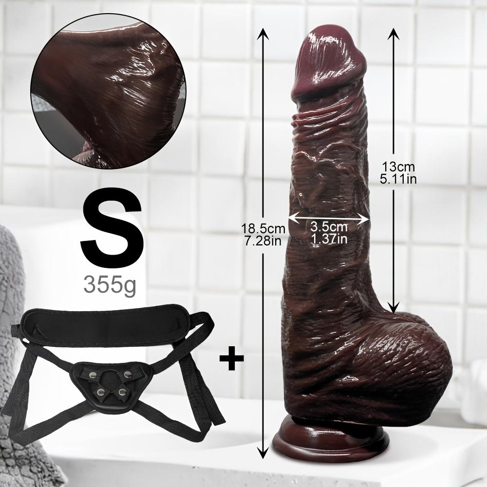 Wearable Light Beige Dildo|Realistic Flesh Texture,Multi-Sized Sliding Design|Silicone with Strong Suction Cup|Adult Sex Toy for Women,Men & Couples