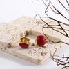 Red Bean Circle Huggie Earrings Fashion Jewelry Gift Women Hoop Earrings Korean Style Earrings