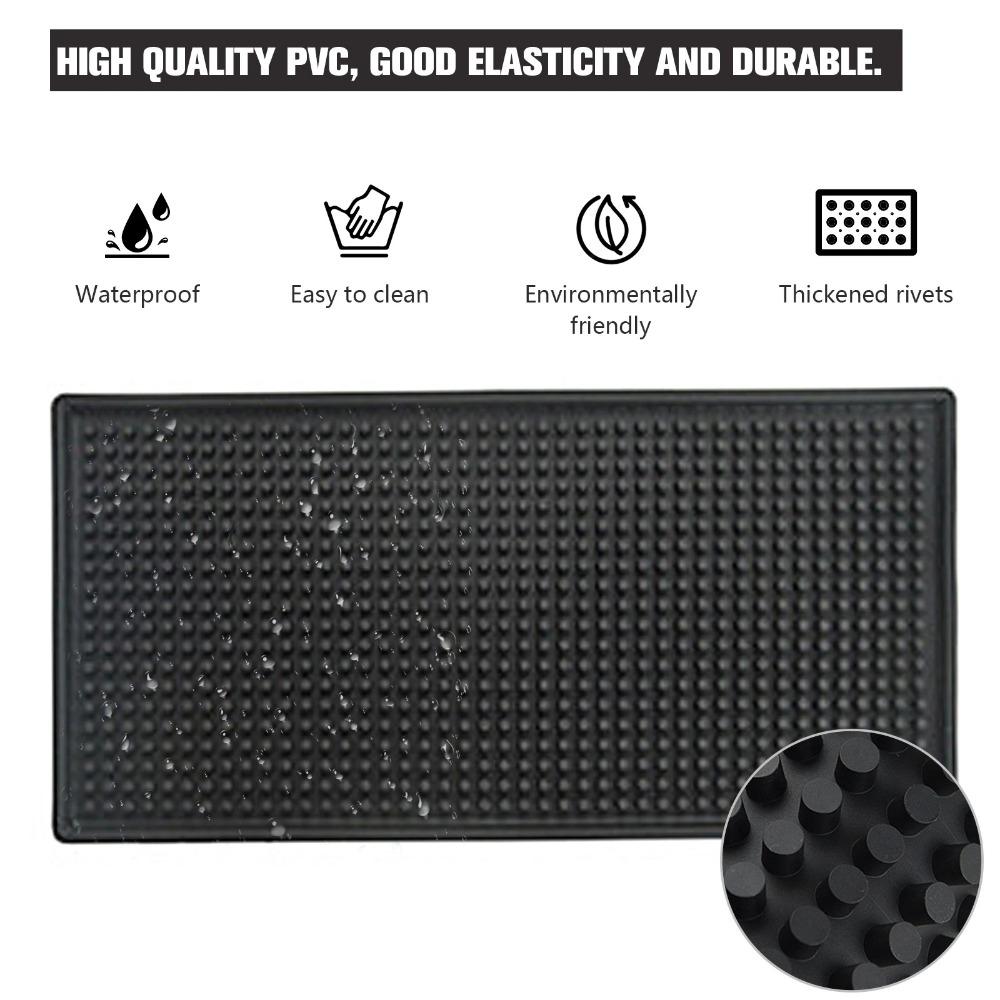 Soft Glue PVC Drain Mat Waterproof Silicone Dining Mat Tableware Cup Coasters  Cocktail Bartender