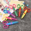 1/6PCS DIY Color Lace Scissors Comfortable Hand Wavy Pattern Art Safety Scissors Small Round Head Stationery Paper Cutter