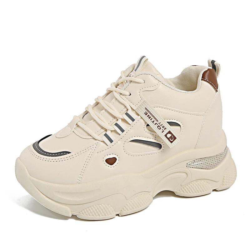 

Новые дышащие толстые женские кроссовки модные толстые подошвы на платформе женские спортивные туфли Zapatillas De Deporte Tenis Platform Shoes 35