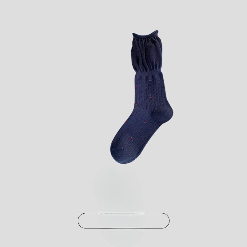 

Женские осенне-зимние дезодорирующие дышащие бесшовные длинные носки из хлопка с махровой подошвой и рисунком «сломанный цветок» 1 pair темно-синий