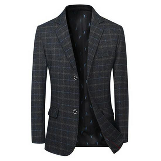 2026 Men's Woolen Stand Collar Jacket & Vest Set - Spring/Autumn Casual Solid Color Overcoat
