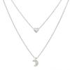 Necklace, Fashionable And Versatile Love Moon Two Layers Two Layers Necklace Item