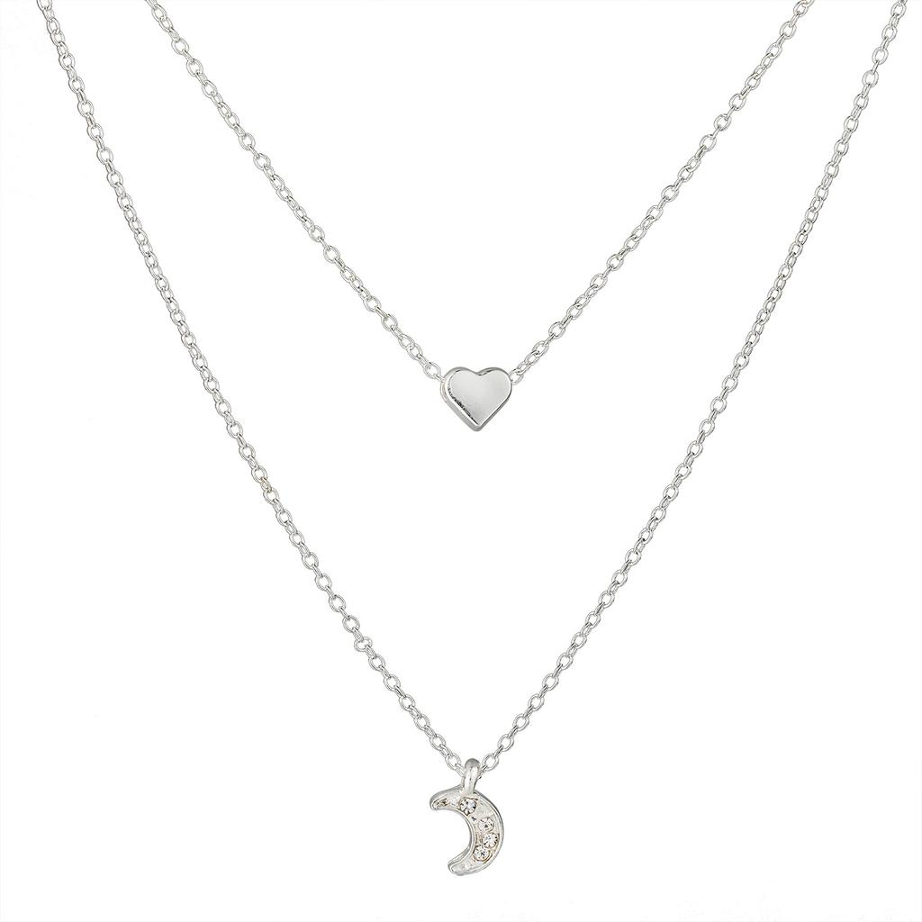 Necklace, Fashionable And Versatile Love Moon Two Layers Two Layers Necklace Item