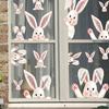 6 Sheets Easter Bunny Window Clings Reusable Static Window Decals for Spring Party Home Classroom Office Decoration