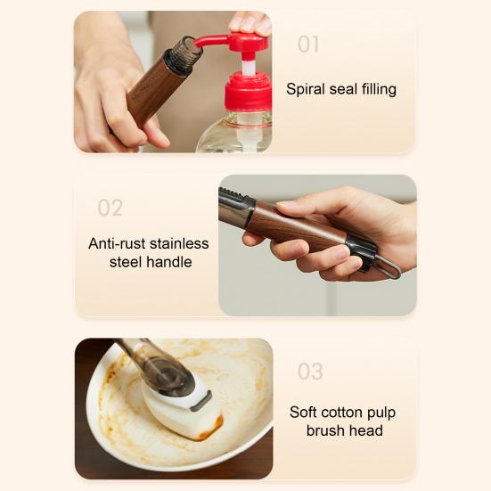 2Pcs/Set Cleaning Brush with Durable Bristles Ergonomic Handle Hard Bristle Head Multifunctional Kitchen BBQ Cleaner