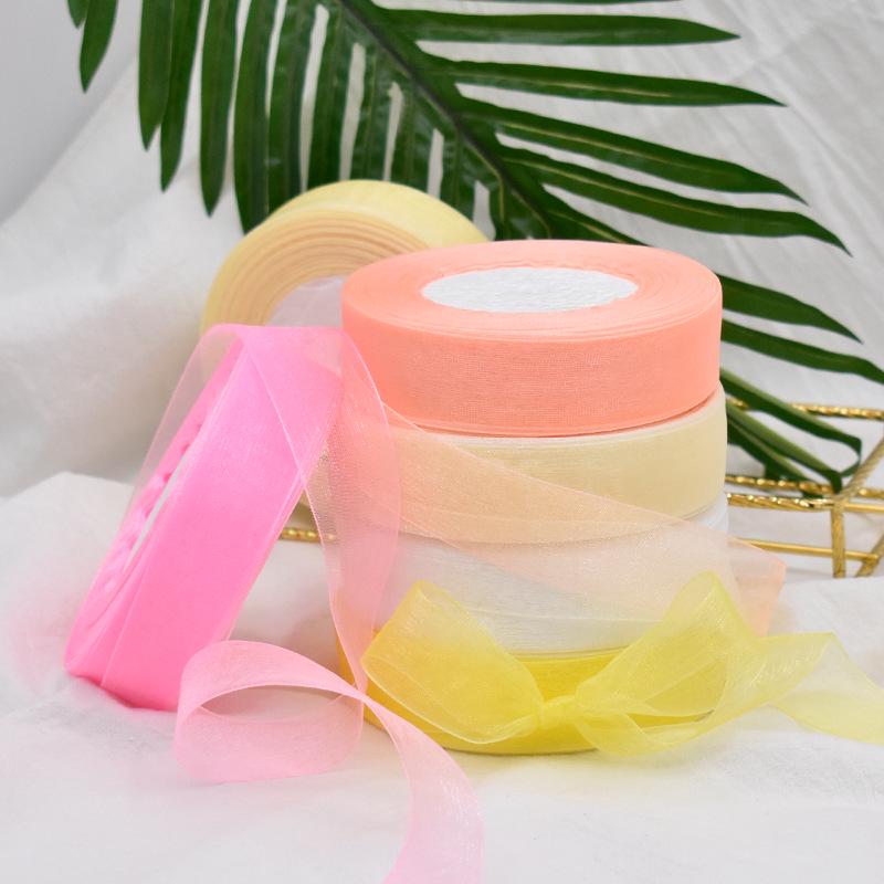 Transparent Snow Yarn Ribbon for Christmas Decorations and Floral Packaging – Cross-Border Hot-Selling Chiffon Yarn Ribbon.