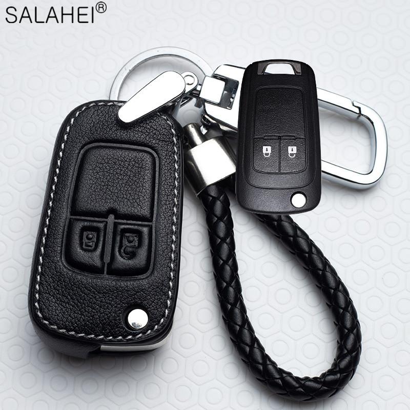 AABHI1 Leather Car Key Case Cover Fob For Chevrolet Cruze Aveo Trax Opel Astra Corsa Meriva Zafira Antara J Mokka Insignia For Buick