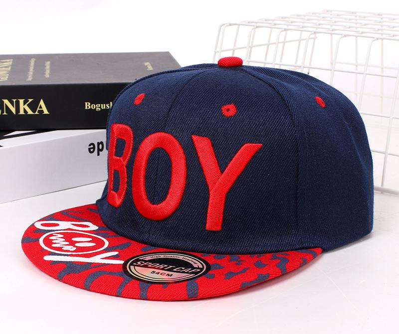 

Boy Letter Embroidered Hip Hop Cap Unisex Kids Snapback Cap kids Baseball Cap Sun Hat For girls dance 4-8 Years чорний