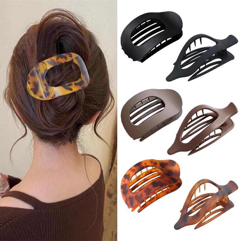 Curved Oval Updo Hair Claw - Temperament Shark Clip
