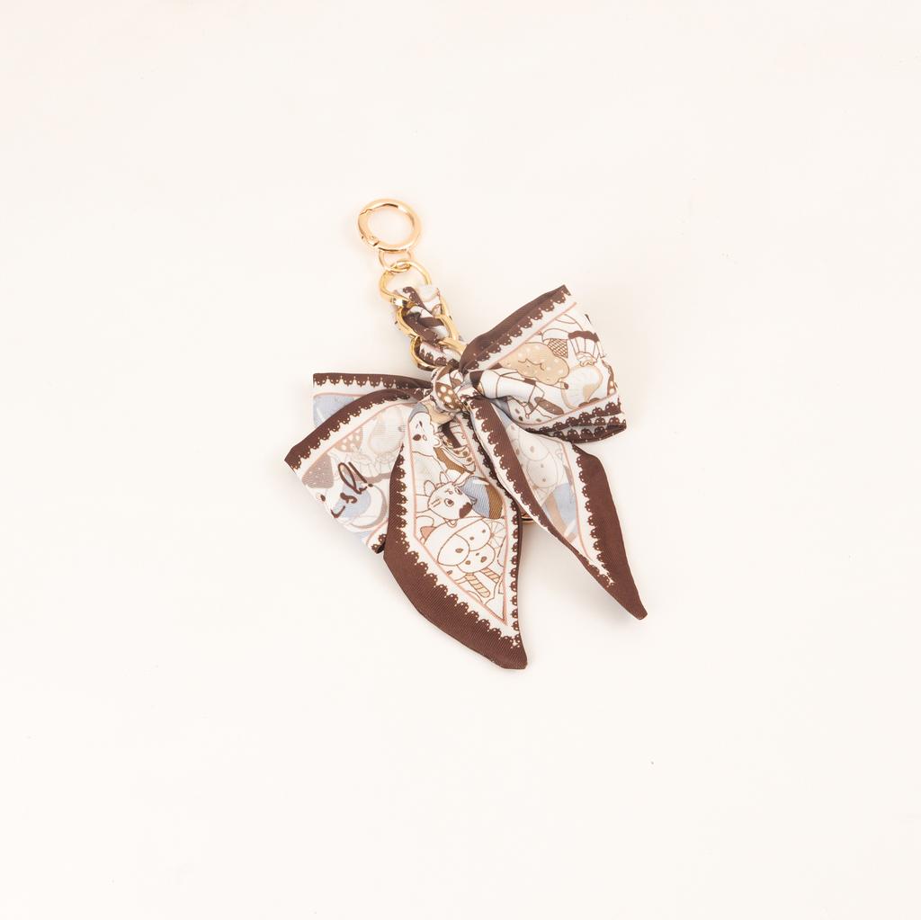 Women's Ribbon Bow Fashion Weaving Silk Scarf Keychain Pendant Keyring Charm Bag Car Keychain Keychain Accessories