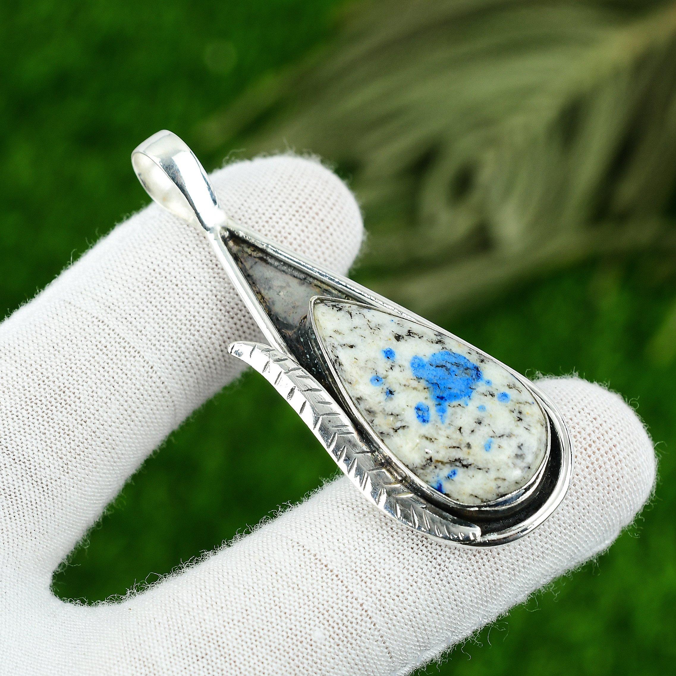 

Pear Natural K2 Jasper 925 Sterling Silver Anniversary Sister Art Deco Pendant