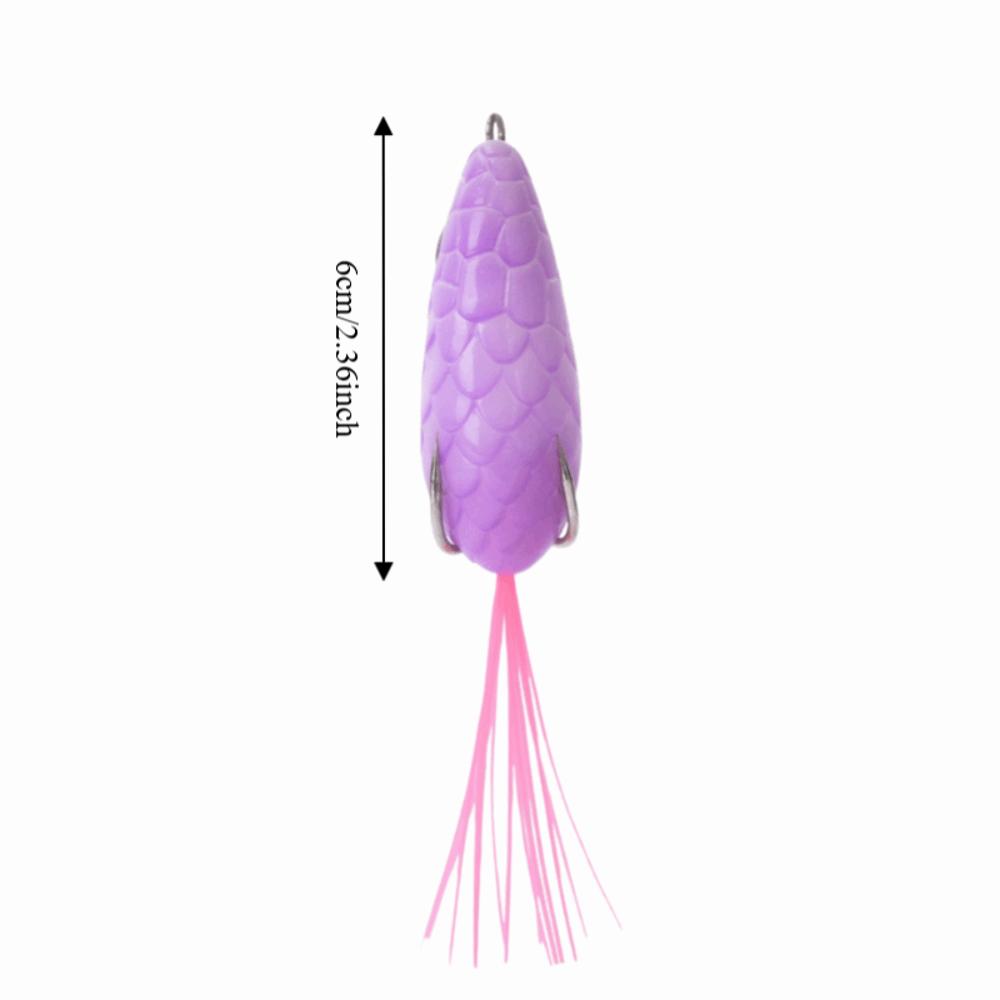 2PCS PVC Frog Fishing Lure with Beard Frog Lure Artificial Fishing Lures Frog Bass Fishing фиолетовый