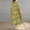 Kurzarm Plus Size Baumwolle Vintage Blumenmuster Neu in Kleidern für Damen lässig locker langes Sommerkleid