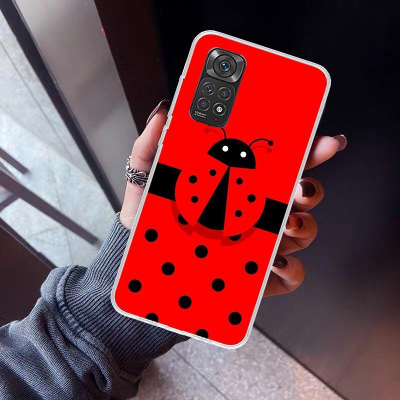 Insect Seven-Star Ladybug Phone Case For Xiaomi Redmi Note 10 11 12 13 14 15 Pro Plus 11S 12S 14S 11T 11E 10S Soft TPU Back Cove