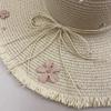 Flower Straw Hat Women'S Summer Seaside Beach Vacation Big Brim Sunshade Sunscreen Hat Supply Sun Hat