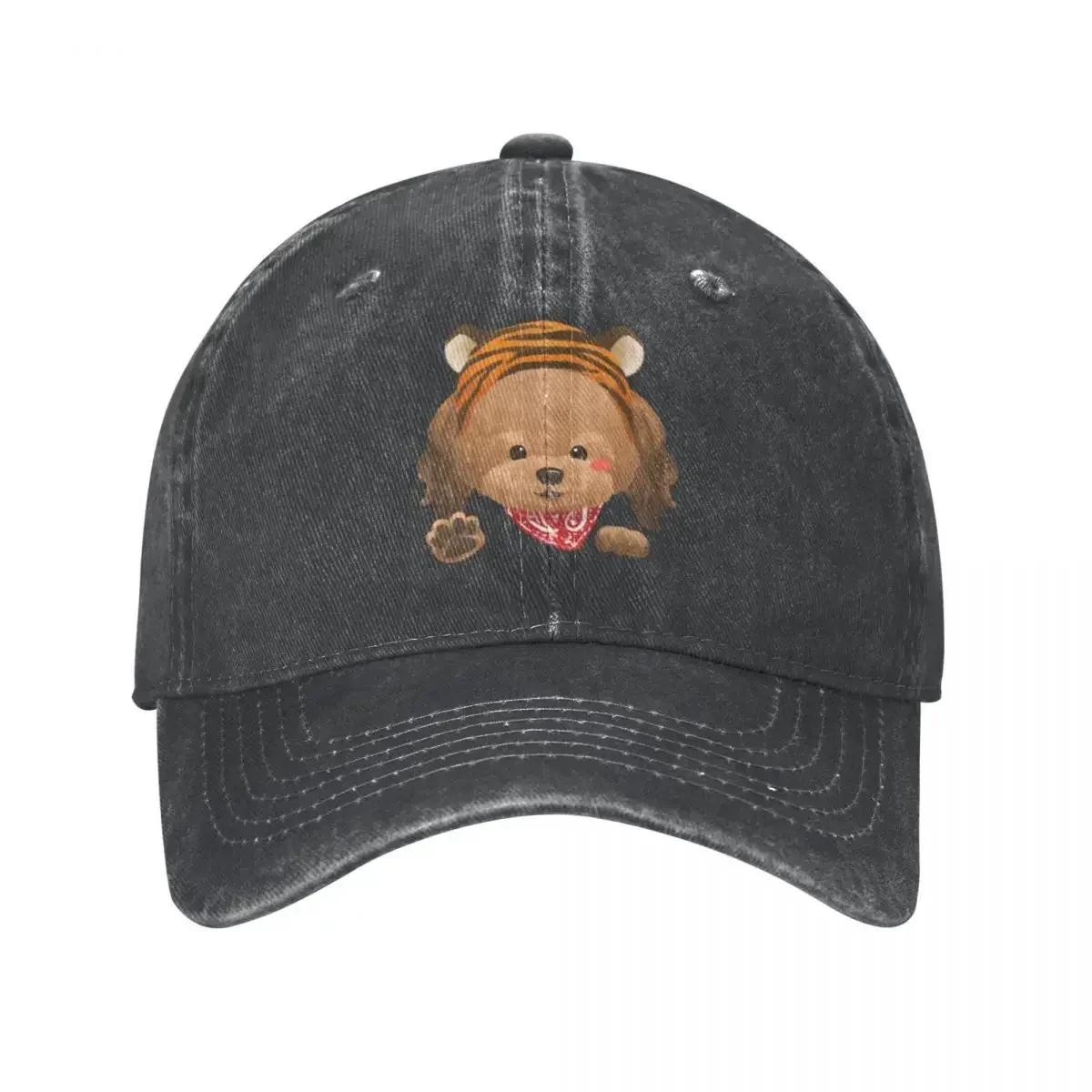 Poodle Dog Wearing Tiger Hat Baseball Cap Military Cap Unisex Wild Ball Hat Baseball Cap For Unisex Women S