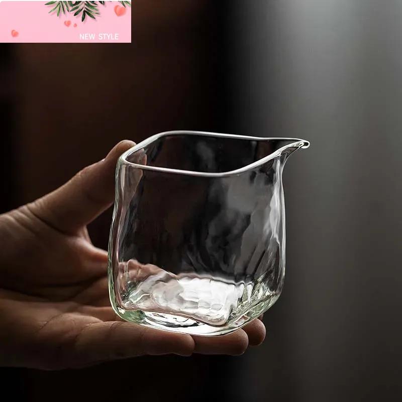 Transparent Four Sided Tea Dispenser Home Creative Chahai Teacup Heat-resistant Glass Fair Cup Tea Accessories