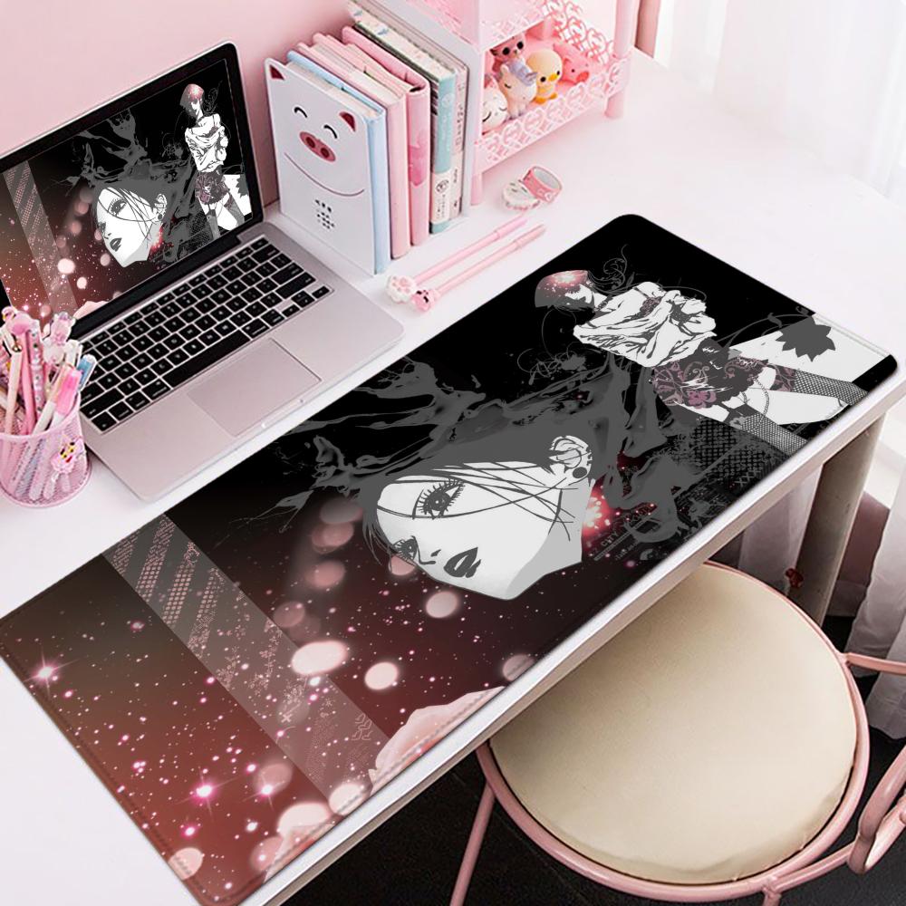 Gaming Mouse PadLarge Desk Mat Antislip Base Stitched Edges Red Sakura Anime Girl Print Keyboard Pad for Gamer Office Home