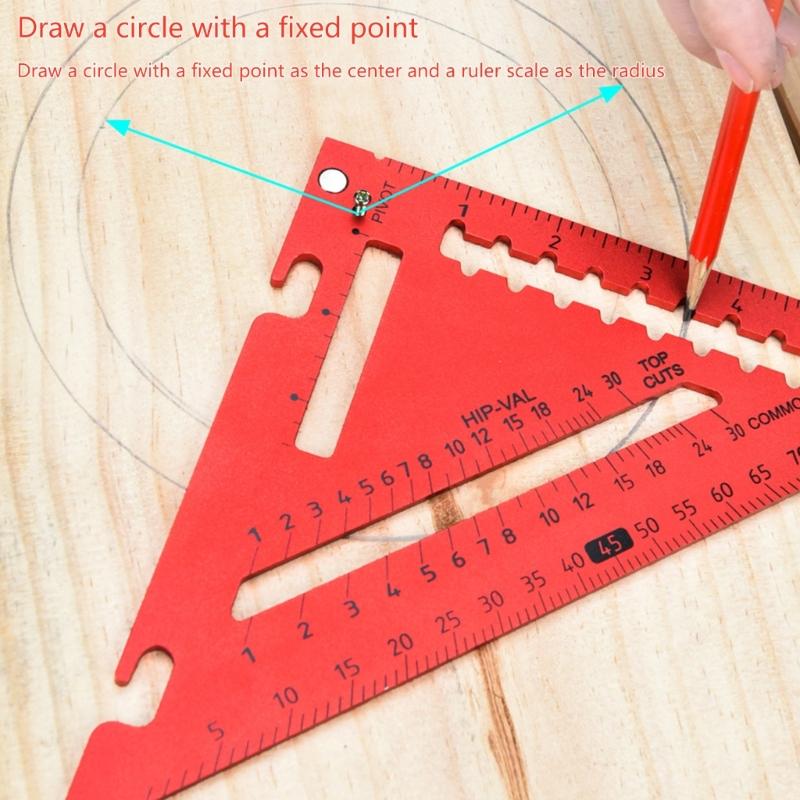 Multipurpose Triangle Ruler Double Sided for Angle/Depth/Cylinder High Precision Aluminum Alloy Triangle Ruler Tool
