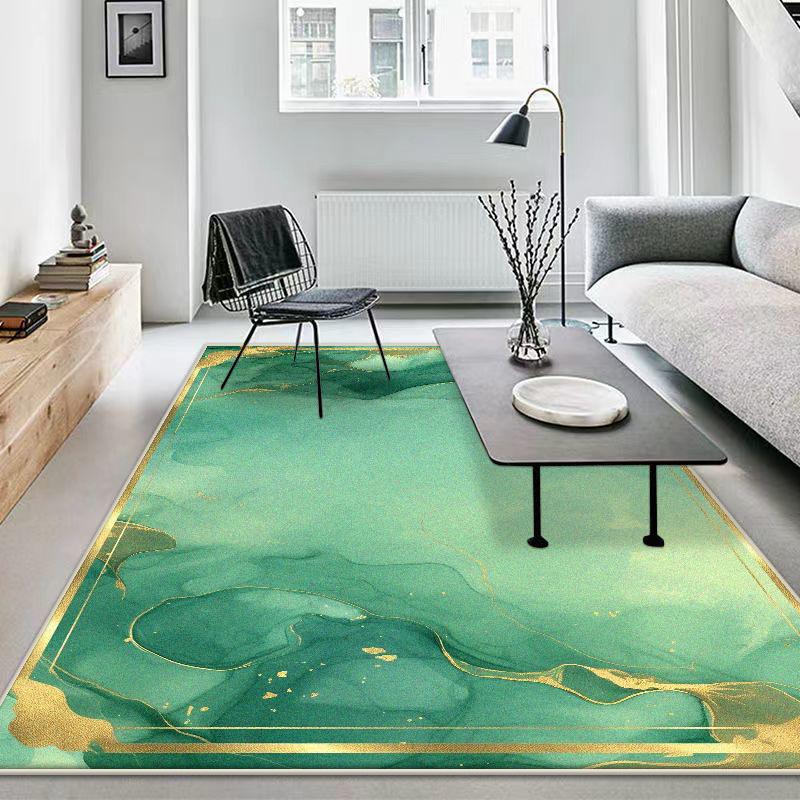 Golden Border Non-slip Home Decoration Luxury Living Room Rugs Big Size Soft Foldable Bedroom Carpet Easy Clean Sofa Table Mat