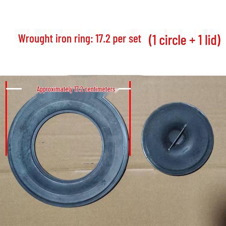 Cast Iron Firewood Stove Ring & Lid: Thickened Rustic Pot and Fire Pit Accessories