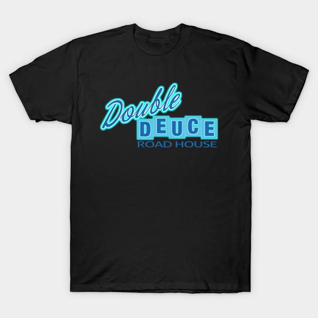 

Men Black Print T-shirt Double Deuce No-Cut Transfer Paper Print Cotton Tshirt 4XL чорний