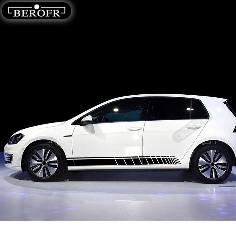 Car Styling Door Side Skirt Stripes Decal Stickers for Vw Volkswagen Golf 4 5 6 7 Polo Passat B5 B6 B7 Tiguan Touran Accessories