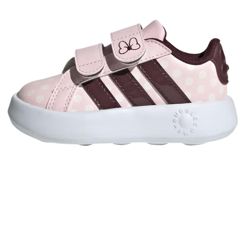 Adidas Disney X  Grand Court Comfortable Simple Versatile Fashion Low-Top Walking Shoes Baby Shoes Pink JR8131